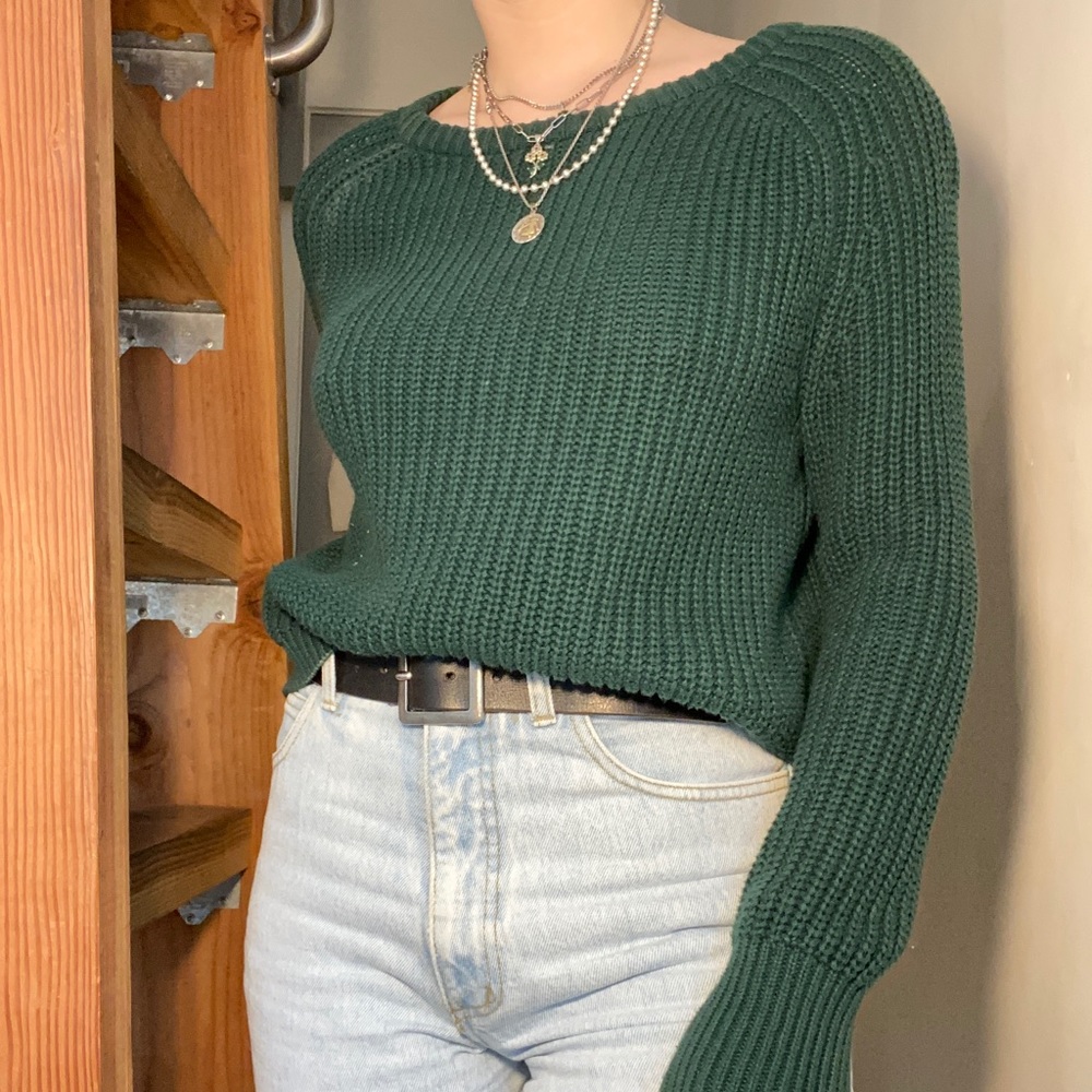 AMERICAN APPAREL FOREST GREEN SWEATER